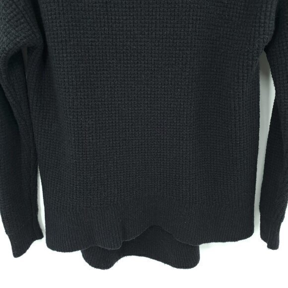 Madewell Merino Wool/Alpaca-Blend Waffle Knit Mock/Turtleneck Sweater S Black - Picture 8 of 15